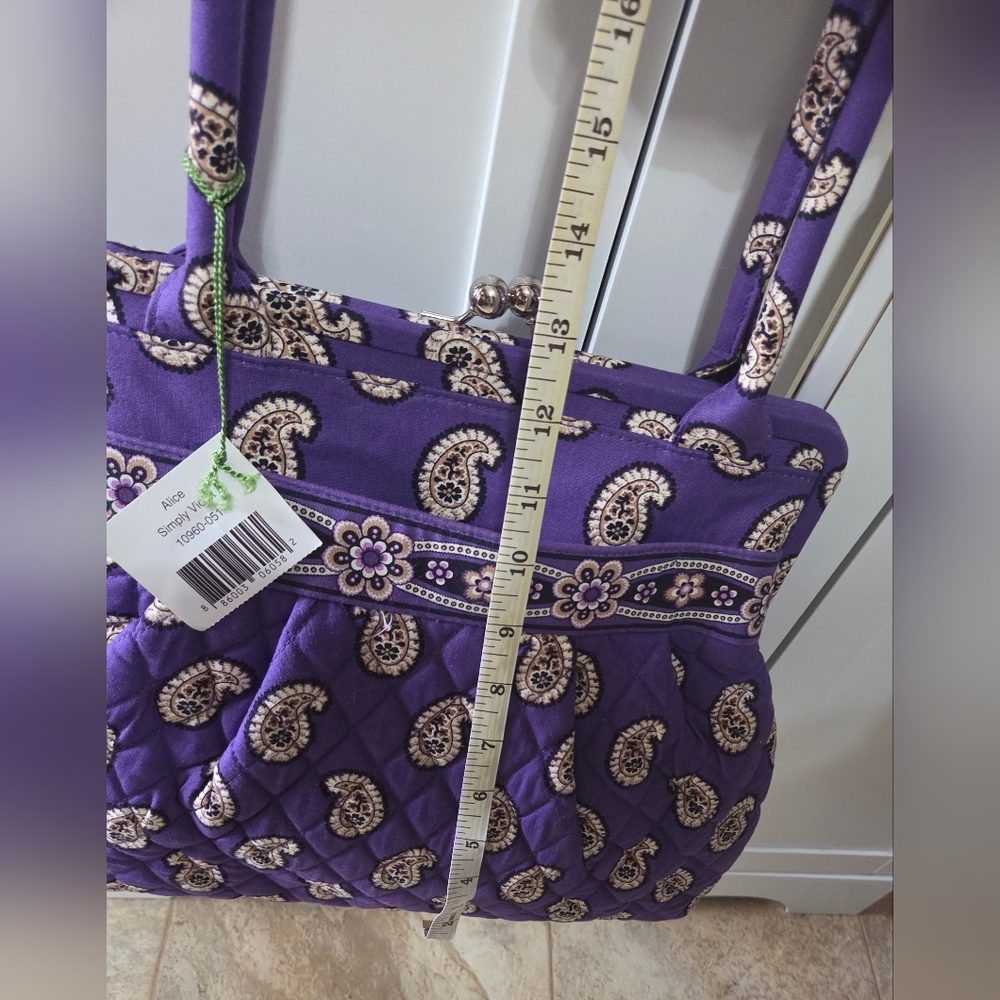 Vera Bradley Alice Simply Violet Kisslock Shoulder Bag NWT - Picture 13 of 14